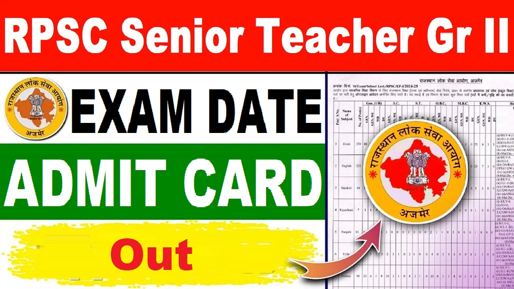 RPSC Senior Teacher Gr II Admit Card 2025